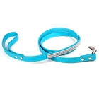 Charm Dog Fashion Charm Bling Rhinestone Double Layer Soft PU Leather Dog Leash Chains Pet Supplies