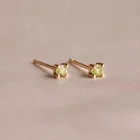 Earrings Earringearring Gemnel Pop Jewelry Mini Rainbow Birthstone 2.5mm Stud 925 Silver 14k Gold Earrings