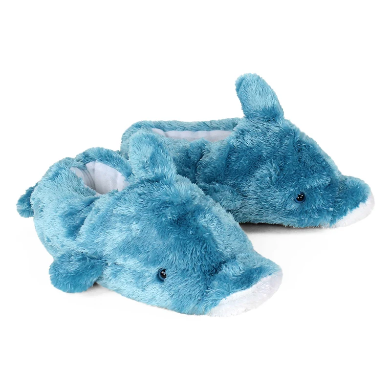 Sanrio Stuffed animal slippers shoes cotton  winter indoor slippers Blue Pink Dolphin  Animal slippers for Gifts