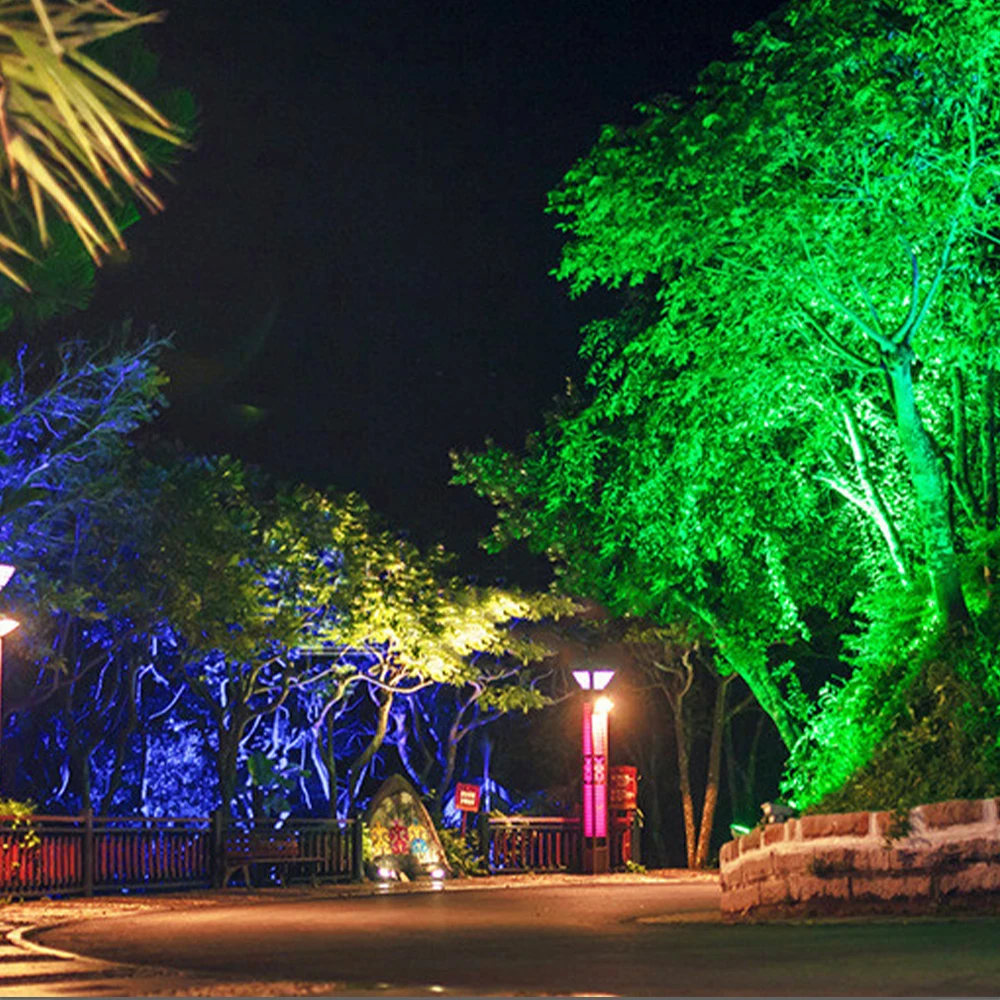 RGB Outdoor Waterproof LED Floodlight for Park Landscape Lighting Color-Changing with Remote Control Spotlights for Trees