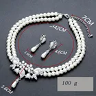 Earring African Cubic Zirconia Necklace And Earring Women Jewelry Sets For Bridal Wedding