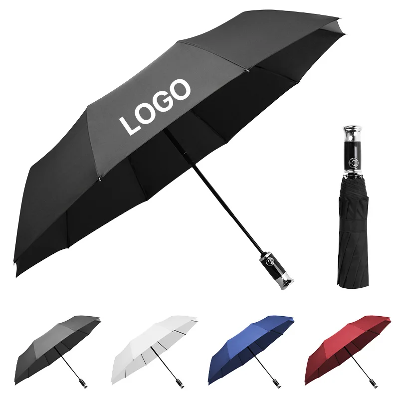 Umbrellas supplier high quality luxury Foldable Windproof umbrella with logo UV Automatic Smart Custom Umbrella