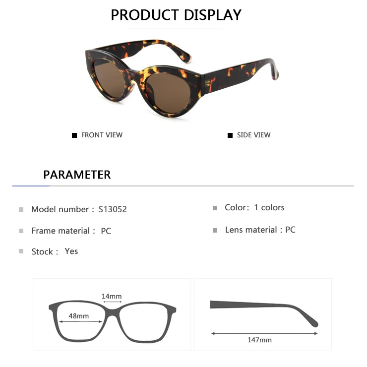 EUGENIA 2021 Popular Small Shade Unique Design Oval Cat Eye Sunglasses