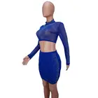 Hot Drilling Rhinestone Sexy Sleeveless Dress Women Dress 2 Pieces Nightclub Dress Long Sleeve 2 Piece Set