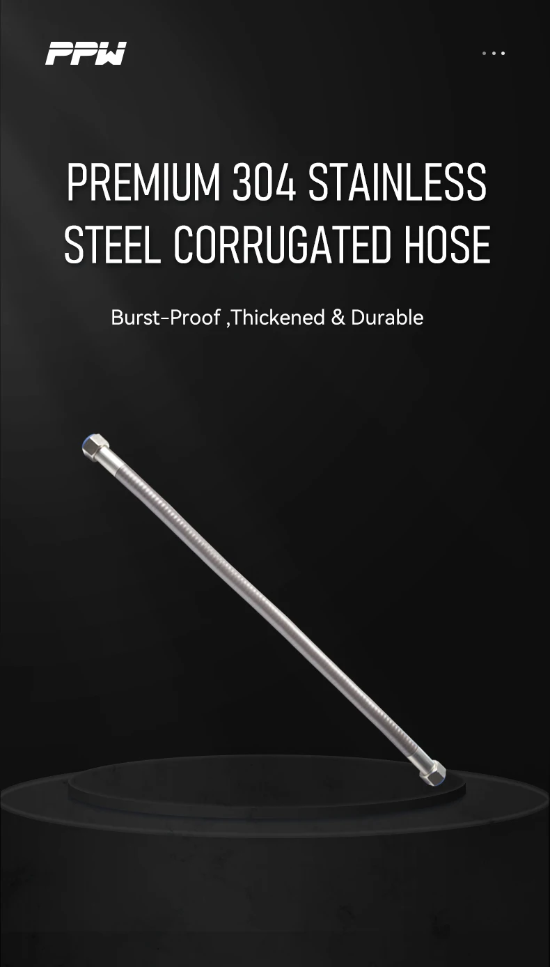 304 Stainless Steel Corrugated Hose Flexible Metal Pipe for Gas Water PVC-Coated Surface for Heat Insulation & Safe Handling supplier