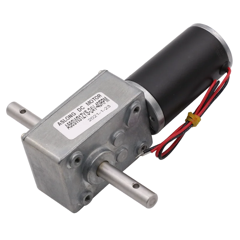 Electrical Motor DC 12V 27RPM PMDC Worm Geared Motor with Gear Reducer Gearbox 
