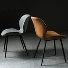 Hotel Modern Simple Iron Leather Dining Chair Industrial Style Dining Chair For Coffee House Hotel Home