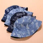 2020 Jean Jeans Bucket Hat 2020 Korean Style Women Blue Jean Bucket Hats Vintage Bucket Hat Blue Jean