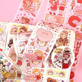 Wholesale characters sweet hand account and paper tape food love wear Korean cute decorative stickers