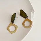 Drop Earrings Earrings Vershal New French Style Matte Gold Plated Minimalist Resin Drop Earrings For Women