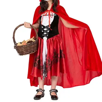 Kids Halloween Costume Little Red Riding Hood Costume Cloak For Girls Cosplay
