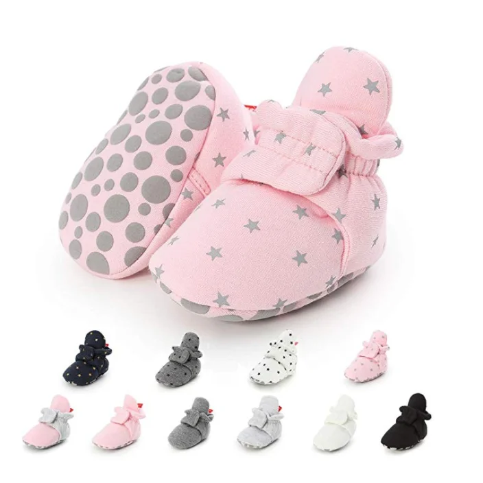 Warm Cotton Fabric Stars Print 0-18 Month Baby Girl Boots Shoes Baby Booties Baby Socks Shoes