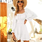 Dress New Style Long Sleeve Backless Bow Women Vintage Dress Chiffon Dress Pleated Dress