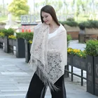 Hijab Fashion Women Lace Scarves Hollow Floral Shawl Classical Muslim Malaysia Hijab Wedding Shawls