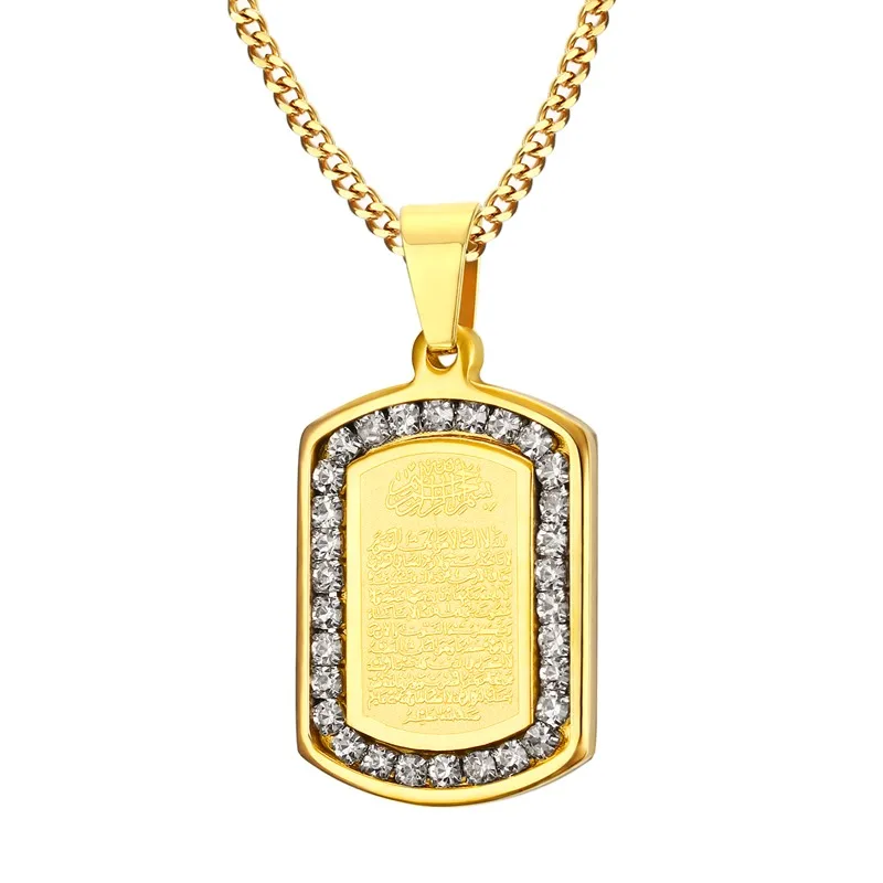 Necklace 18k Gold,Dog-tag Pendant 