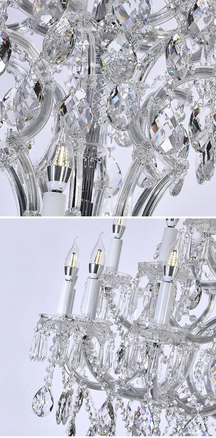 D87285 High Quality Restaurant Hotel Indoor Decoration Iron Crystal LED Chandelier Light supplier