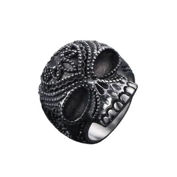 Hip Hop Punk Jewelry Mens Rings Fashion Gothic Stainless Steel Skull Ring