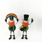 Decor Custom Factory Direct Cute Saint't Patrick's Day Tabletop Leprechaun Statue Metal Home Decor