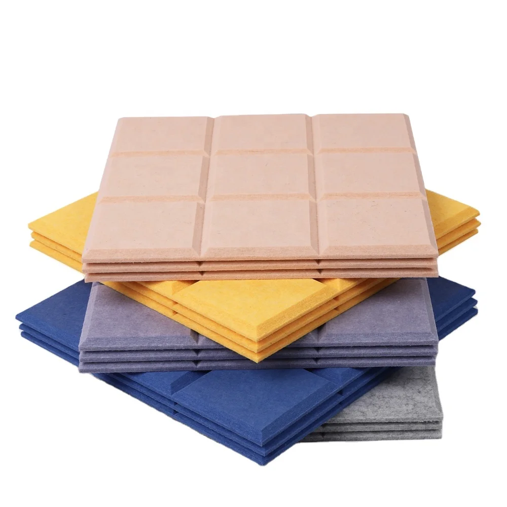 Polyester Acoustic Panels 9 Grids Pin Board Felt Decorative Soundproofing Board