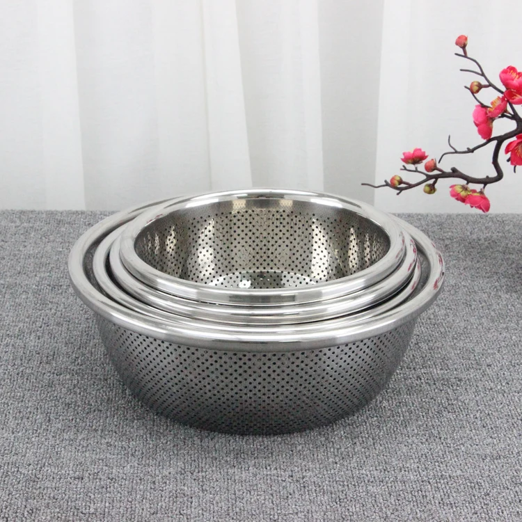 Hot Sale Stainless Steel Kitchen Metal Sink Strainer Basket Rice/Fruit Sieve Colander_10