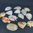 Agate Pendant Wholesale Crystal Healing Clear Gem Craft Jewelry Natural Cherry Blossom Agate Pendant