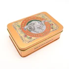 Tin Rectangular Luxurious Tin Boxes Customized Balm Containers With Hinge Lid