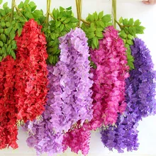 Factory Wholesale Wedding Decor Silk Vines Garland Artificial Wisteria Flower,Wisteria Hanging Flowers