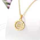 Jewelry New 12 Constellation Copper Zircon Necklace Stainless Steel Chain 18K Gold-Plated Jewelry Necklace