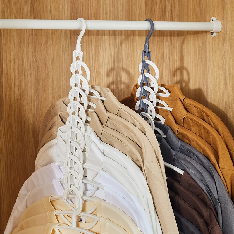 New Magic Folding Clothes Hangers Closet Organizer Wardrobe Multi-Layer Pants Hanger Clothes