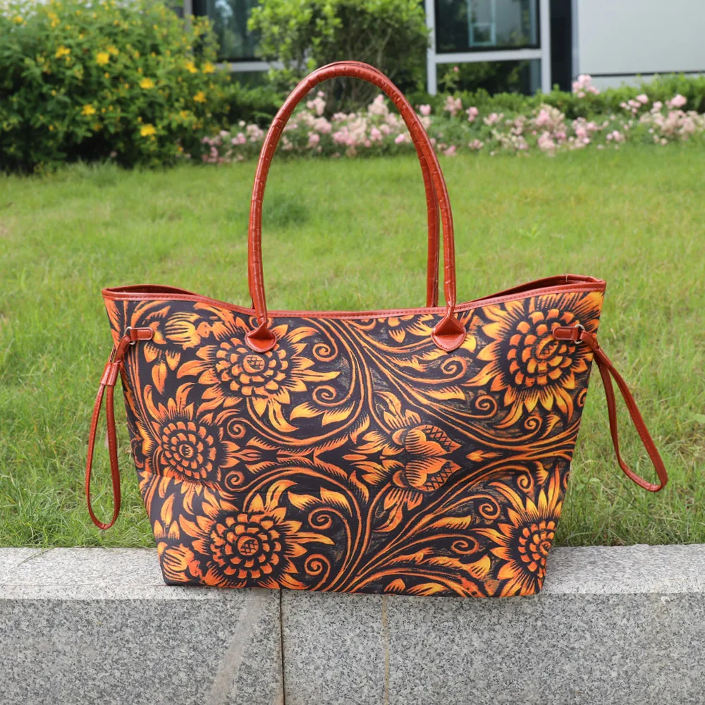 Women Handbags Sunflower Shoulder Bags Large Tote Bags Lady Casual Bags School Shopping Trip Dating