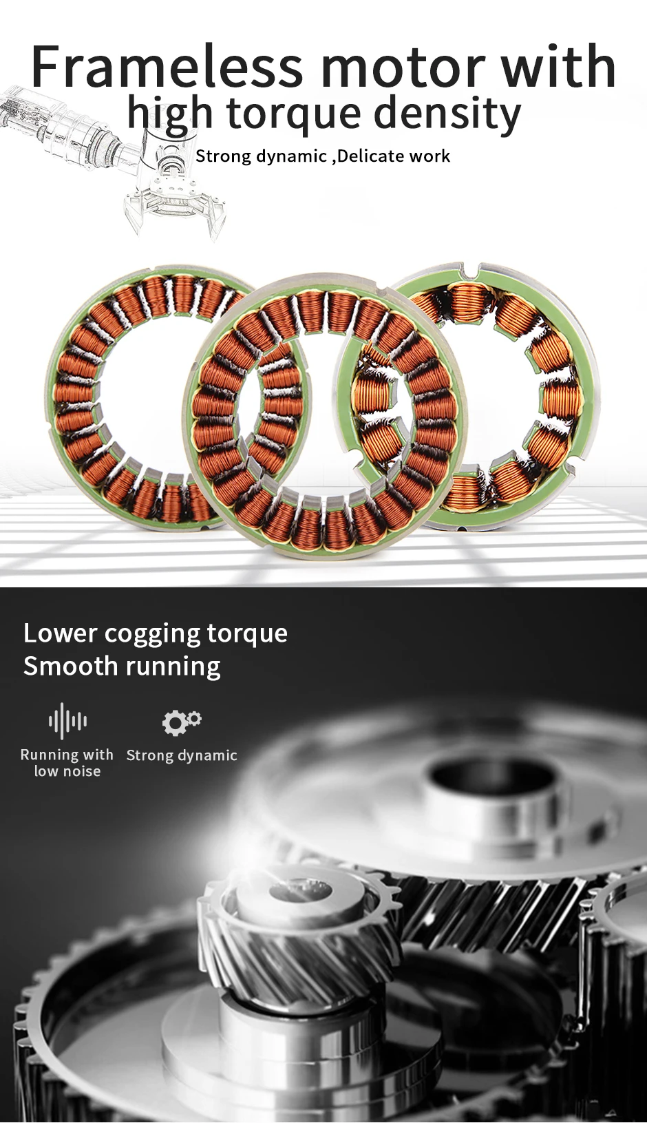 frameless motor with high torque density