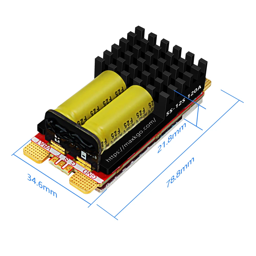 Brushless Speed Controller, MAXKGO, 120A, 5-12S, AM32 - detail 36
