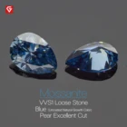 Pear GIGAJEWE Synthetic Diamond 1 Carat Color Pear Cut Loose Gemstone Moissanite Blue