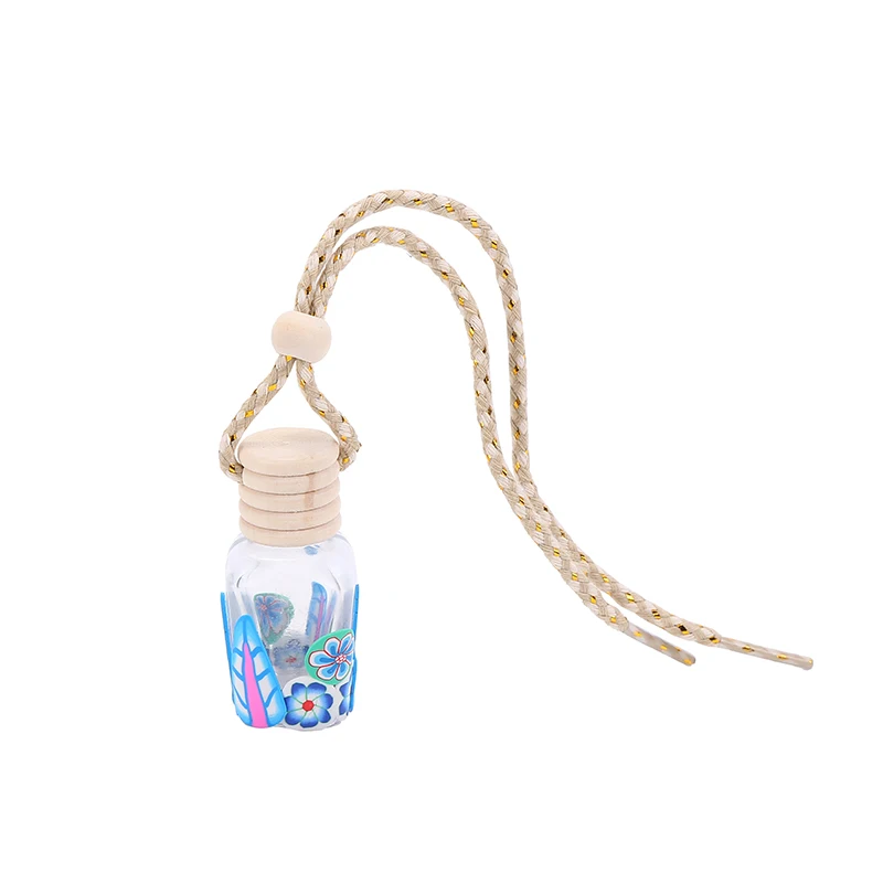 product 10ml empty glass car perfume bottle hanging wooden lid bottles wholesale car fragrance gift empty car perfume bottle-5