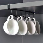 Hooks Iron Iron Kitchen Cabinet 6 Hooks Hanging Cup Holder Metal Iron Under Shelf Coffee Mug Rack