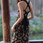 Maxi Womens Clothing Backless Corset Sleeveless Dress Vintage Long Summer Maxi Dress Lace Up Floral Casual Dresses