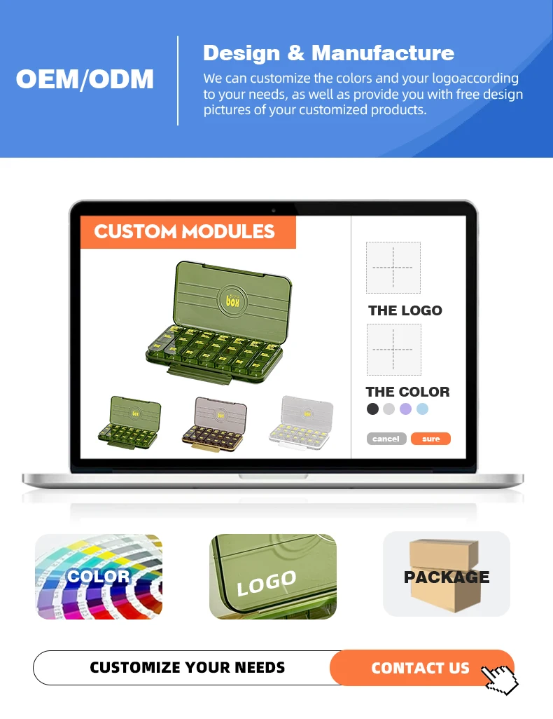product wannuo removable airtight pill organizer 21 grid portable drug box stylish plastic pill box with schedule-5