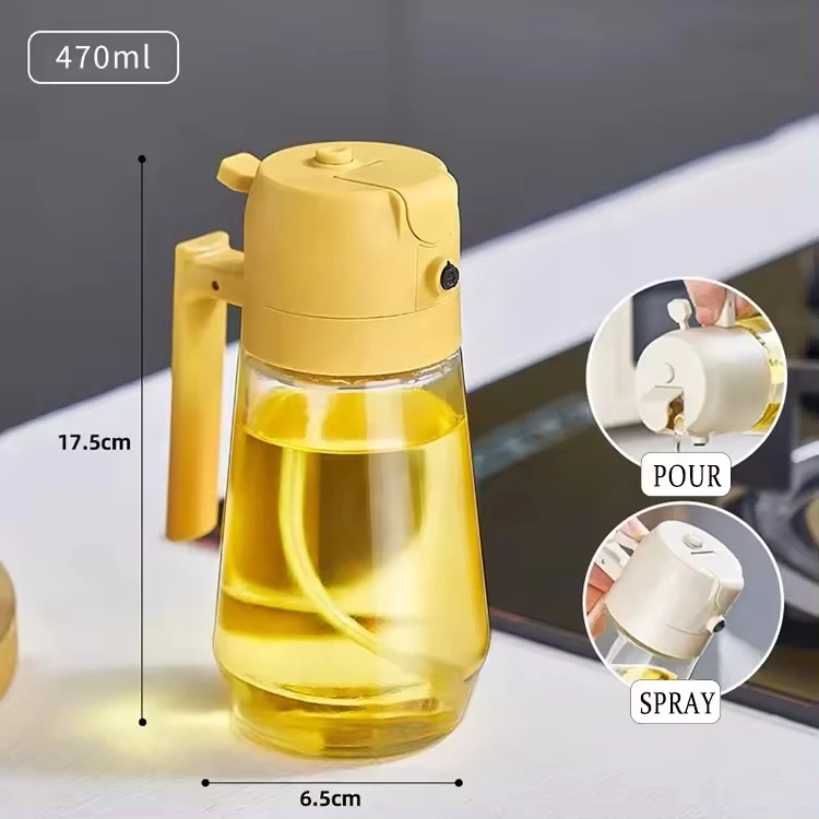 Sell well Kitchen Accessories 470ml Vinegar Container Cooking Oil Sprayer Leak-proof Glass Oil Dispenser Bottle For Kitchen