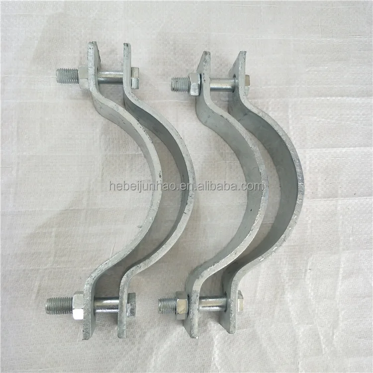 Factory Direct Adjustable Steel Pipe Clamp Direct Flat Steel Bracket Hoop Clamp with Two Bolts Power Accessories Wholesale details