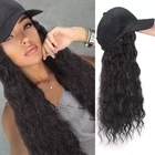 Wigs Hair Women 21.6 Inch Loose Curly Baseball Cap Wigs Baseball Hat Attached Long Wavy Hair Wigs