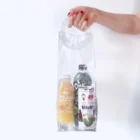 Wine Bag Wine Portable Clear Transparent PVC Wine Ice Bag Wine Pouch Cooler Bag With Handle Ice Bag For Wine Bottle