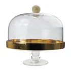 Plate Glass Plate Wholesale Custom Glass Round Cake Stand Plate Serving Creative Food Trays With Glass Dome