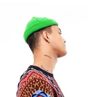 Custom Winter Knit Solid Color Streetwear Sailor Short Mini Fisherman Beanie For Men