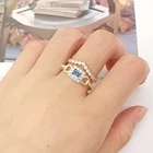 Gold Ring Diamond 14K Real Gold Sapphire Romantic Wedding Ring Fine Jewelry 14k Solid Gold Diamond Ring Set