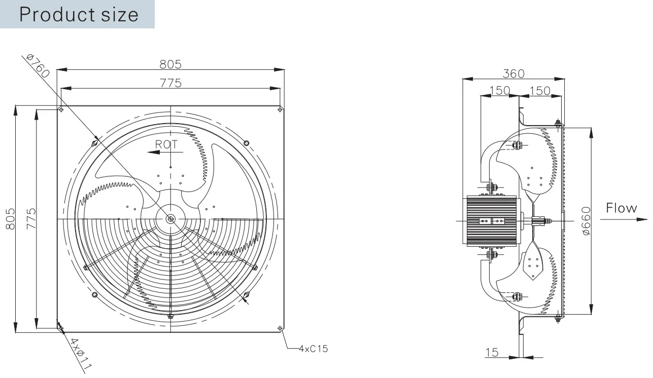 Axial Flow Fan, SANXIN, 380V - detail 8