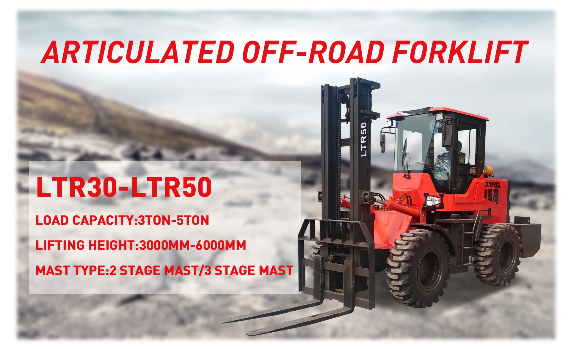 Secsun Rear Articulated Ton Ton Ton Ton Rough Terrain