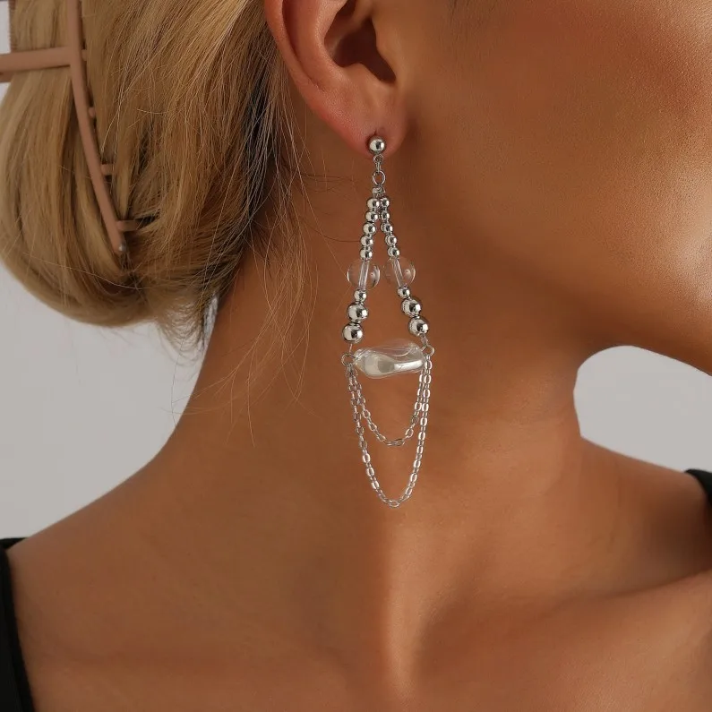 New Design Waterproof 925 Silver Earring Pearl Flower Drop Hoop Pendant Earrings for Girl