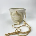 Garden Flower Garden Hanging Flower Basket With Hemp Rope Flower Basket Pottery Flower Basket