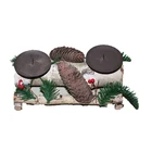 Pine Nut Shell Candleholder Candelabrum Made By Wood And Pine Nut Shell Made Christmas Decoration