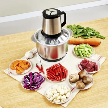 New Design Wholesale Best 2L 3L 5L Household Meat Chopper Food Stainless Steel 4 Blade Electric Meat Grinders For Sale